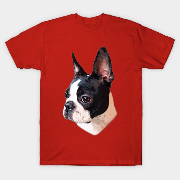 Boston Terrier Face Puppy Dog T-Shirt by Elarex